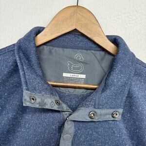 Swannies Sweater Men's Large Blue Snap T Fleece Pullover Crystal Mountain Golf